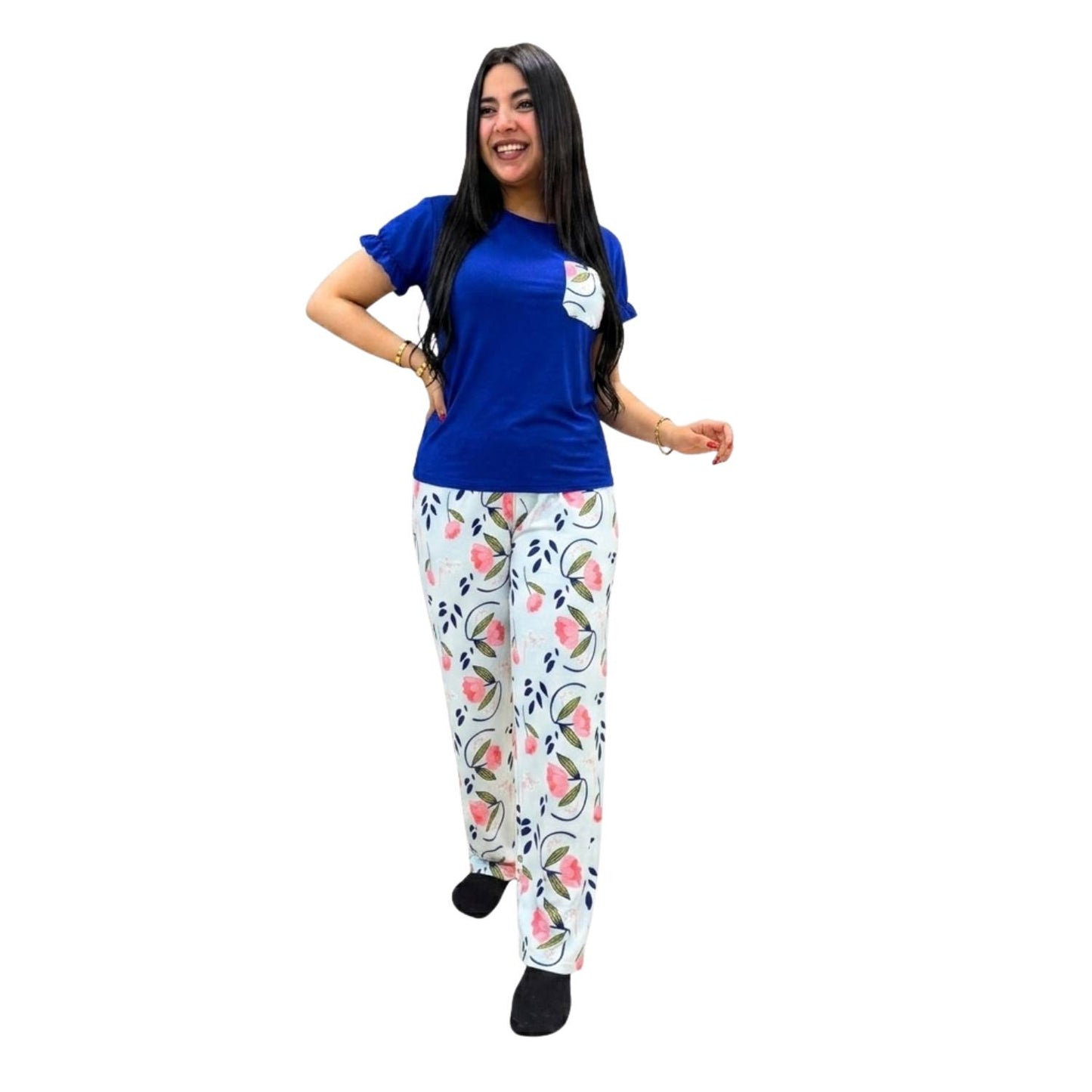 بيجامة Blue Blossom صيفي حريمي