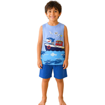 بيجامة Shark Captain صيفي اولادي