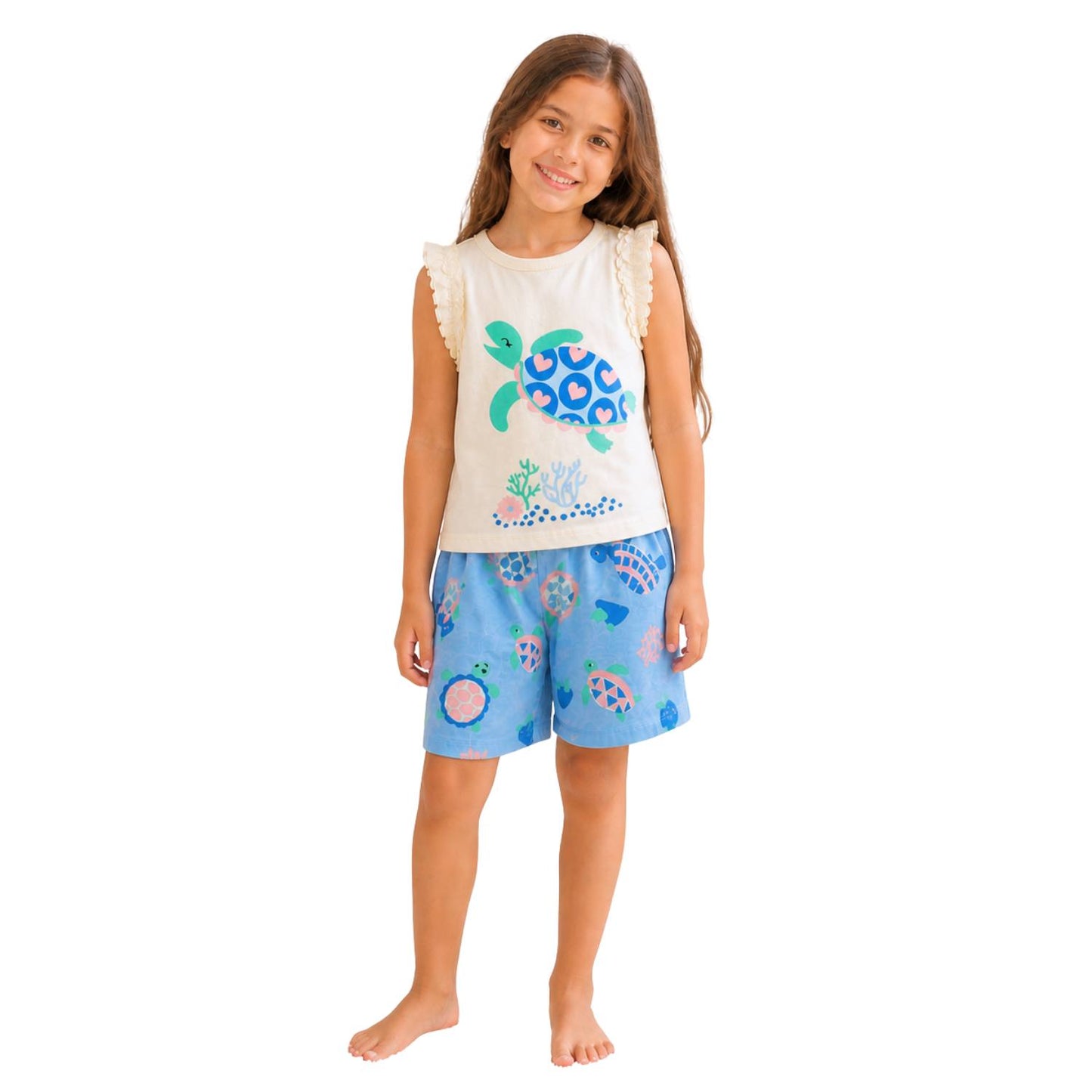 Girls' Ocean Turtle Summer Pajamas