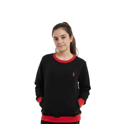 سويت شيرت أسود شتوي بناتي