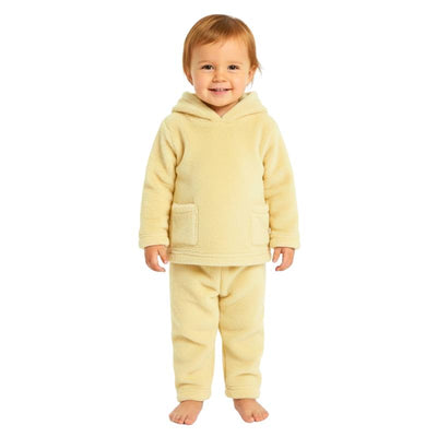 Light yellow winter pajamas for girls