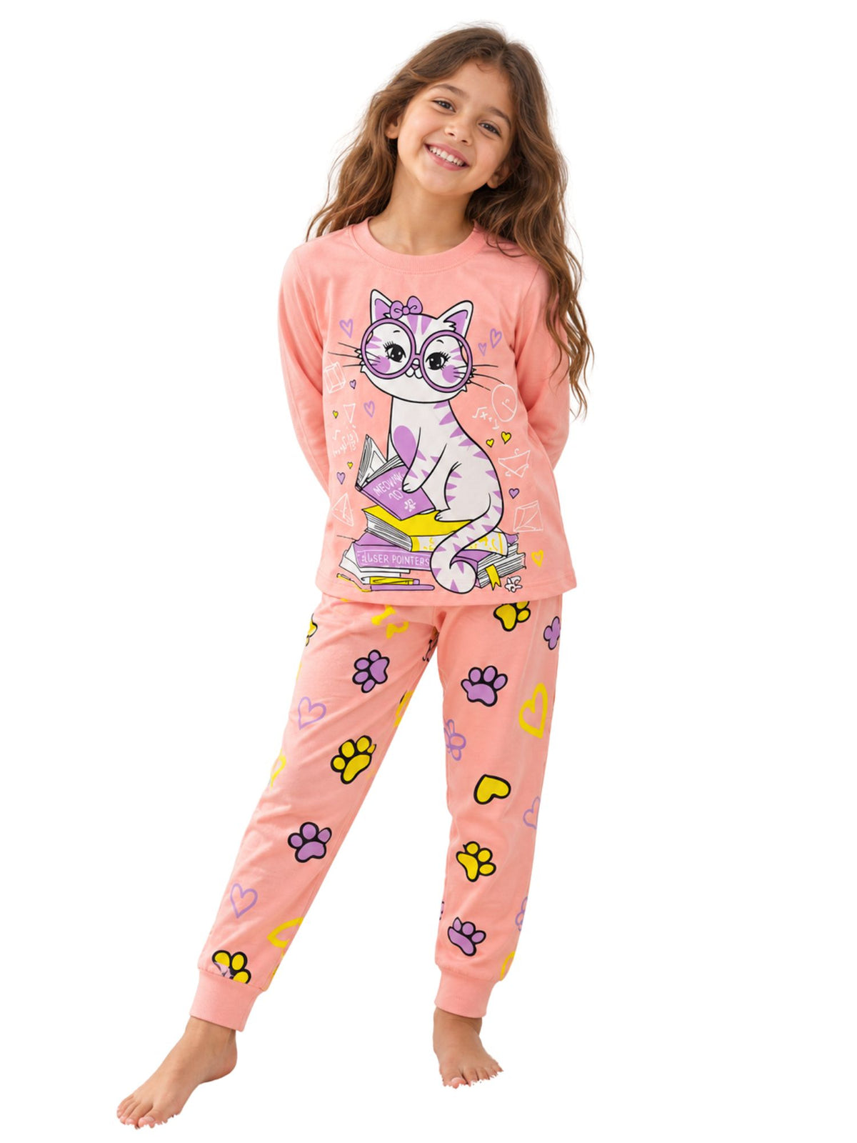 **Cute Cat Girls’ Fall Pajama**