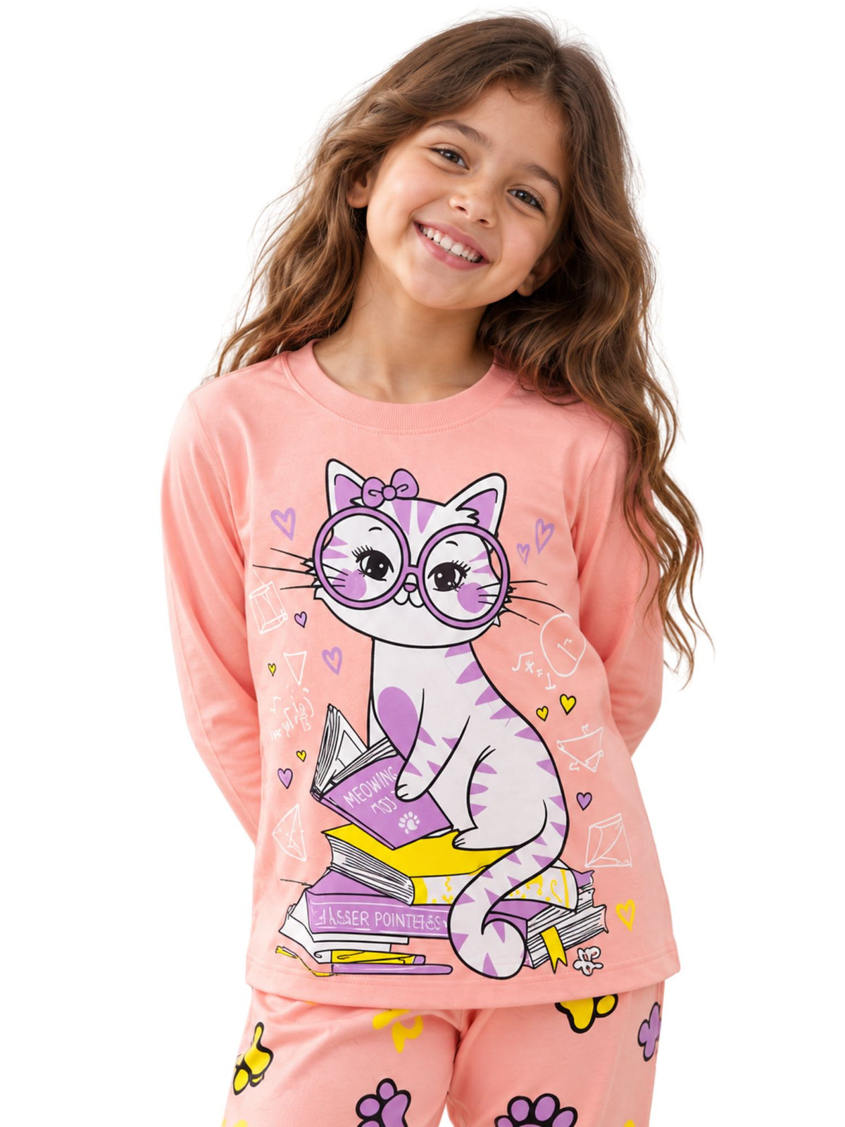 **Cute Cat Girls’ Fall Pajama**