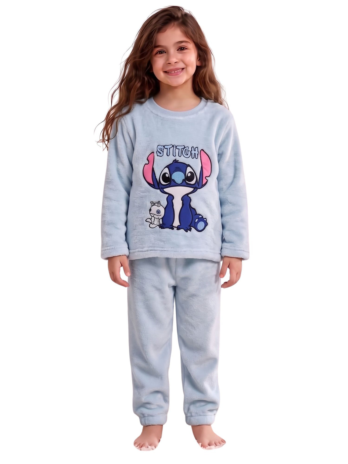 Blue Alien Girls' Winter Pajama Set