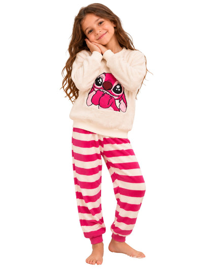 Pink Alien Girls' Winter Pajama Set