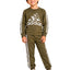 Boys Sport Olive Stripes Autumn Pajama Set