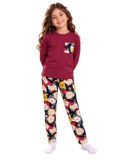 Girls' Burgundy Friends Autumn Pajama Set