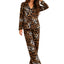 Women's Autumn Leopard Brown Pajama Set