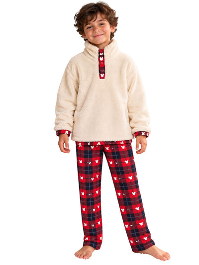 Kids Winter Pajama Set - Red Check