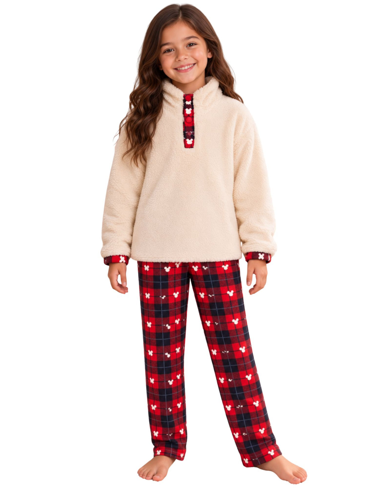 Kids Winter Pajama Set - Red Check