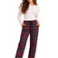 Red Green Plaid Fall Pants