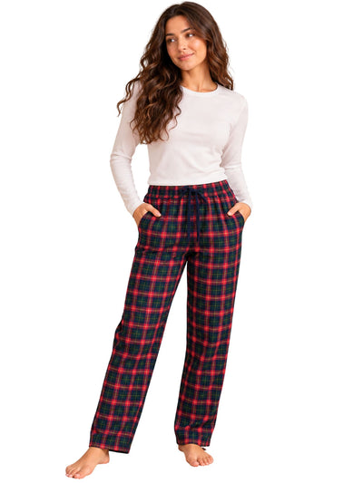 بنطلون Red Green Plaid خريفي
