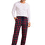 Red Green Plaid Fall Pants