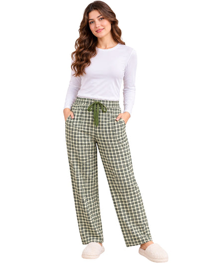 بنطلون Green Check Plaid خريفي