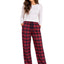 بنطلون Red Navy Plaid خريفي