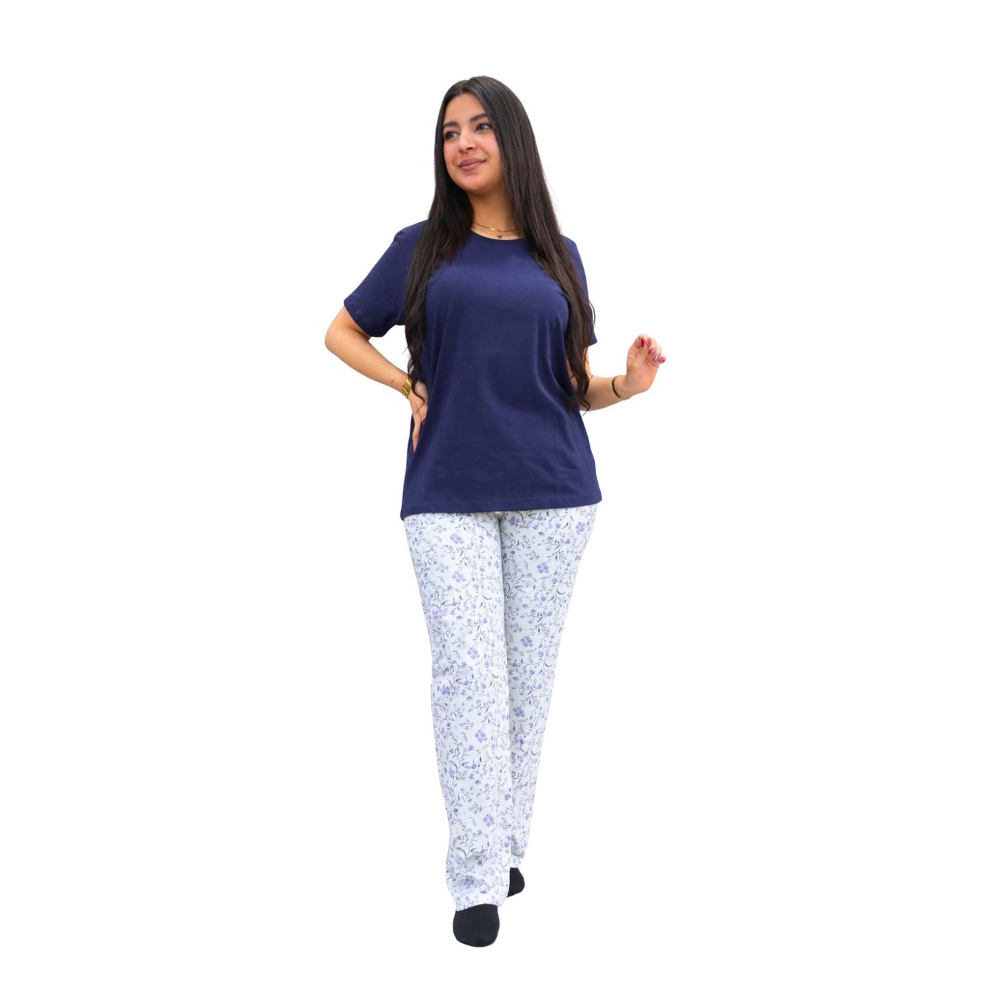 Women's navy summer pajamas