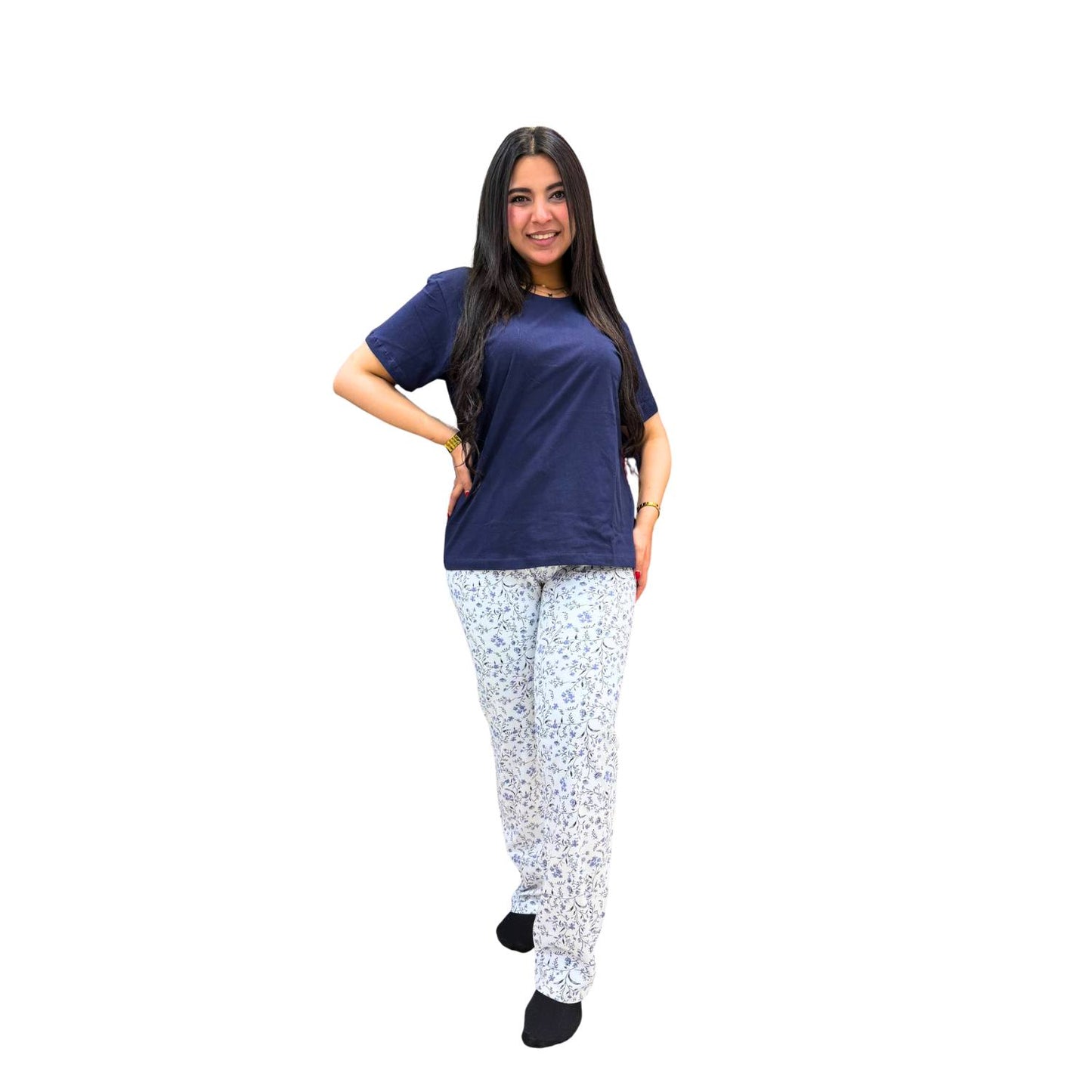 Women's navy summer pajamas