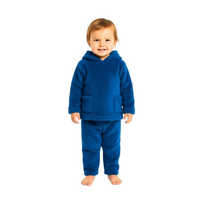 بيجامه بيبي ازرق غامق شتوي بناتي