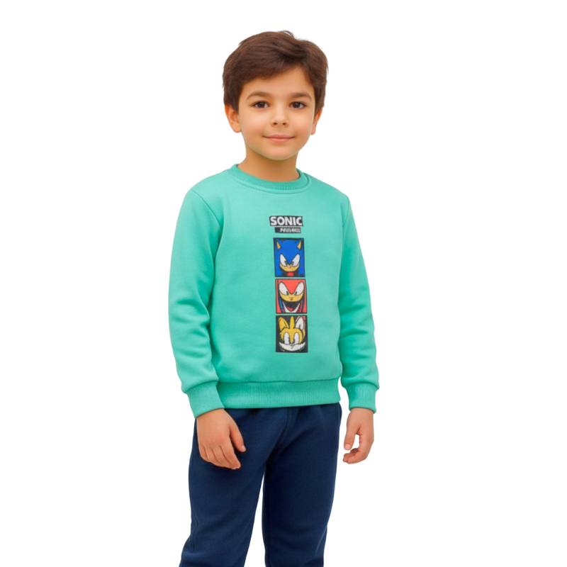 Sonic Beige Winter Pajamas for Boys