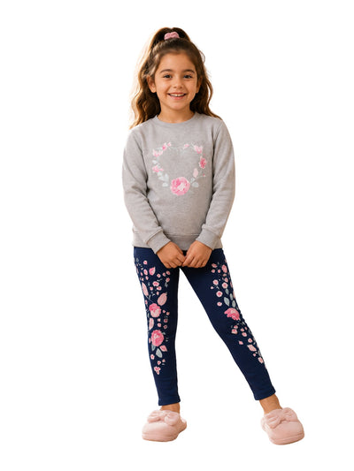 Girls' Fall Flowers Outfit Set