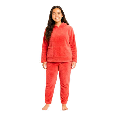 Girls' winter coral pajamas