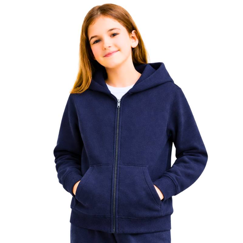 سويتشيرت كحلي صغير شتوي مبطن بناتي