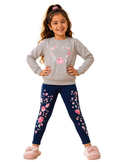 Girls' Fall Flowers Outfit Set