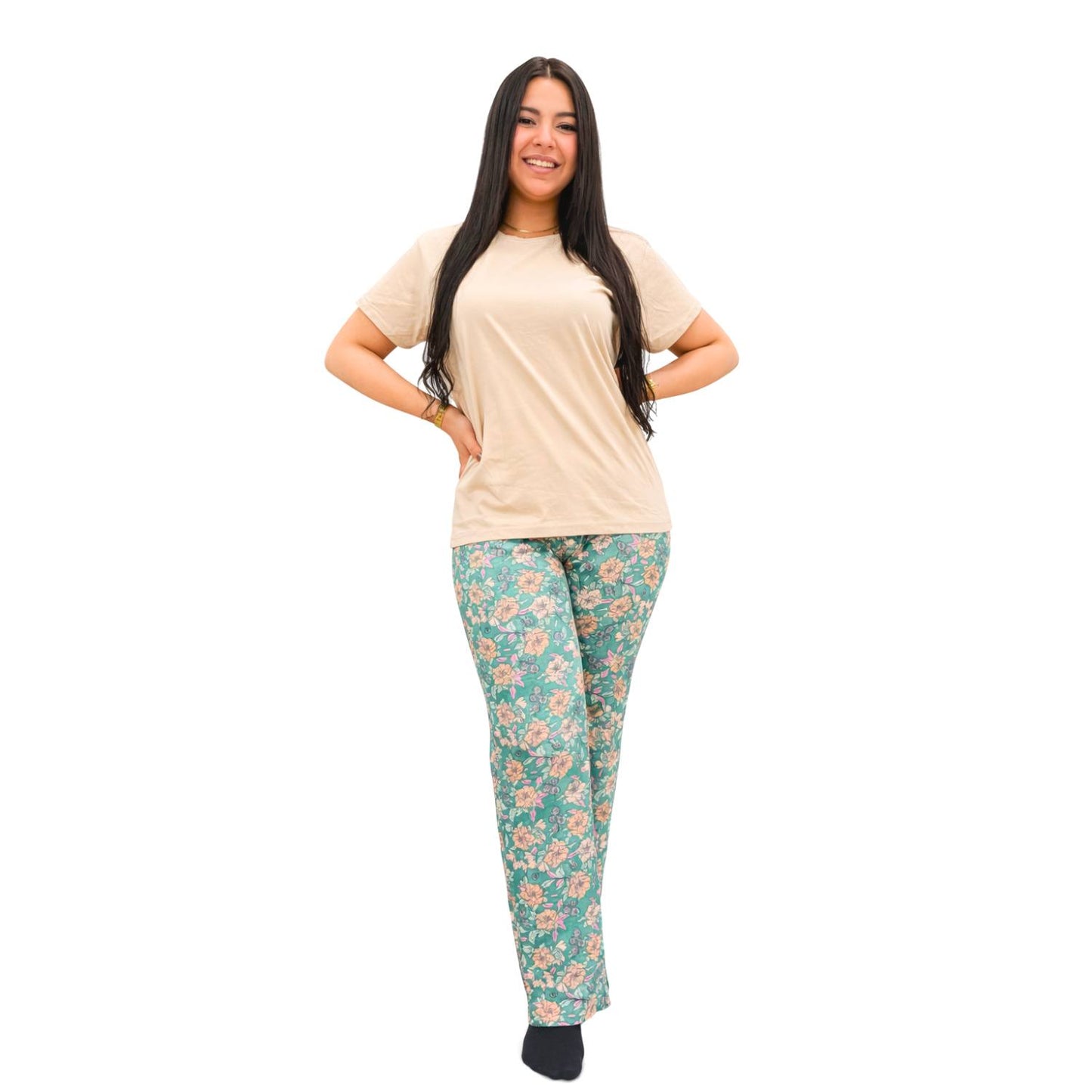 Women's beige summer pajamas