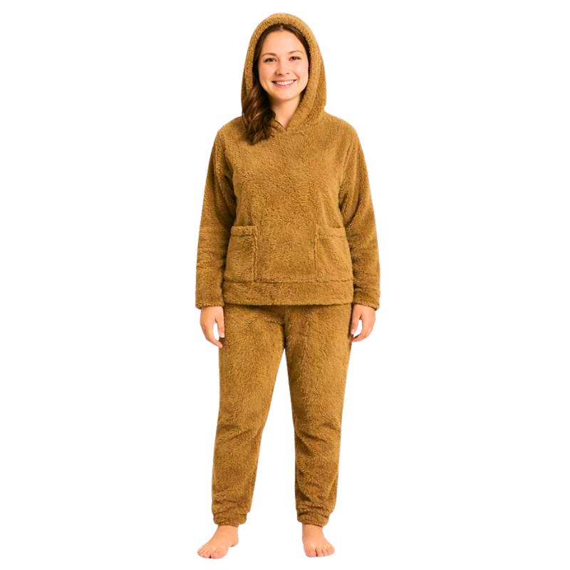 Women's brown winter pajamas