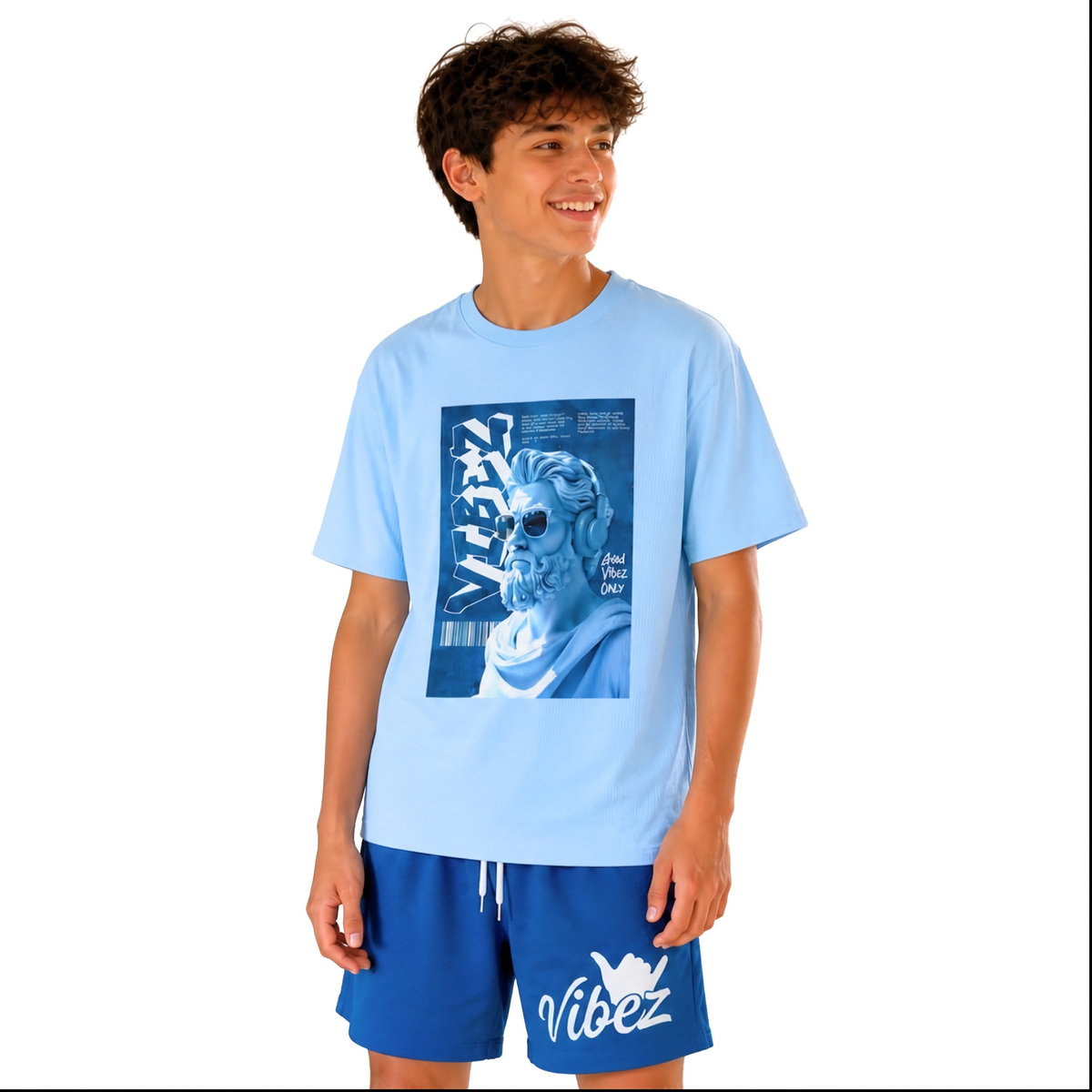 Blue Vibez Boys' Summer Outfit Set