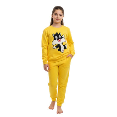 Sylvester yellow winter pajamas for girls