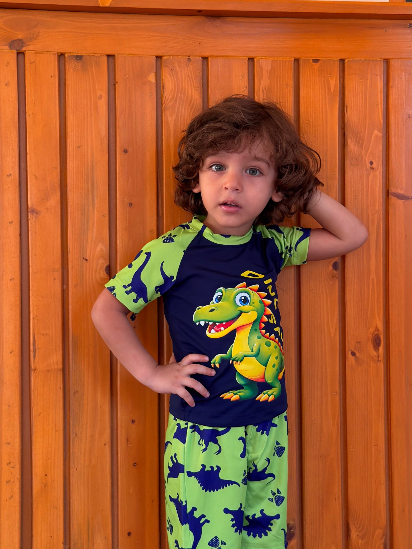 مايوه كوتون هاب Dino Trek قطعتين أولادي