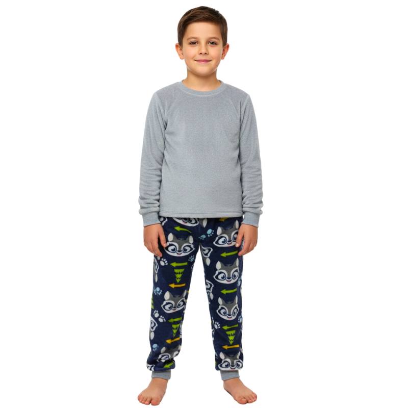 Boys' winter raccoon pajamas