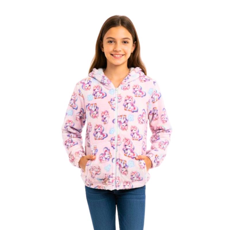 Girls' winter unicorn sweatshirt
