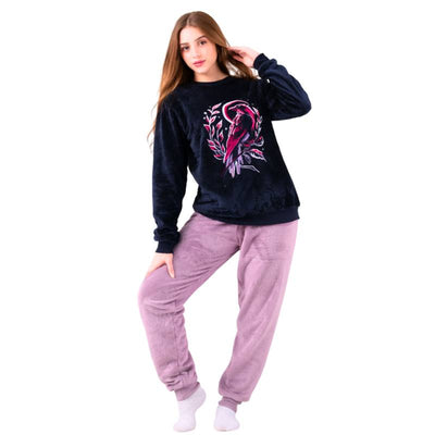 Girls' winter flamingo pajamas