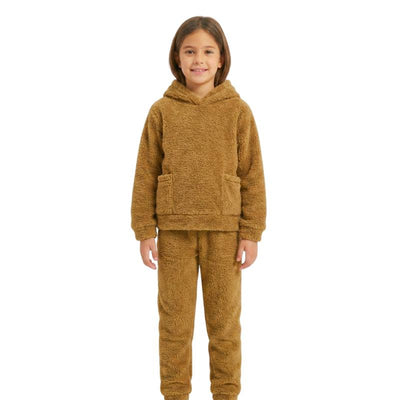 بيجامة بني بناتي شتوي