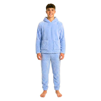Boys' winter pajamas in light blue