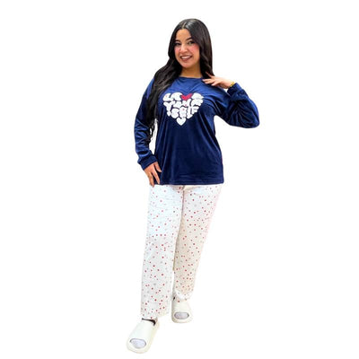 بيجامة كحلي شتوي حريمي