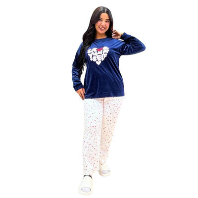 بيجامة كحلي شتوي حريمي