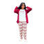 Women's 3-piece burgundy winter pajama set