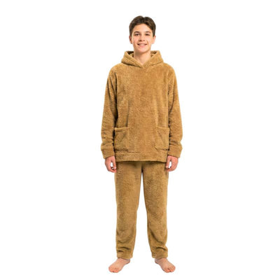 Brown winter pajamas for boys