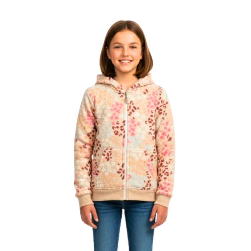 Girls' winter floral sweatshirt