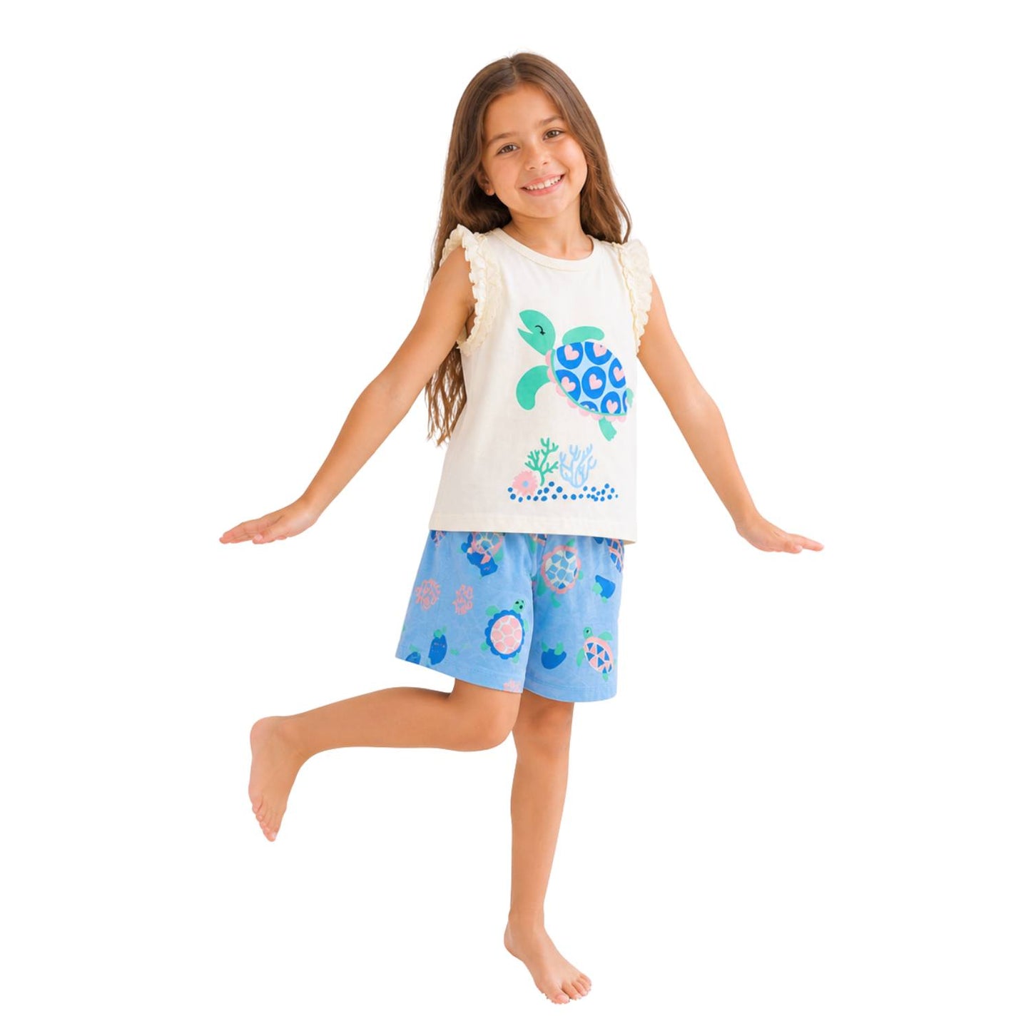 Girls' Ocean Turtle Summer Pajamas