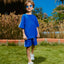 Boys' summer oversize blue outfit set