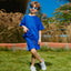 Boys' summer oversize blue outfit set