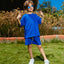 Boys' summer oversize blue outfit set