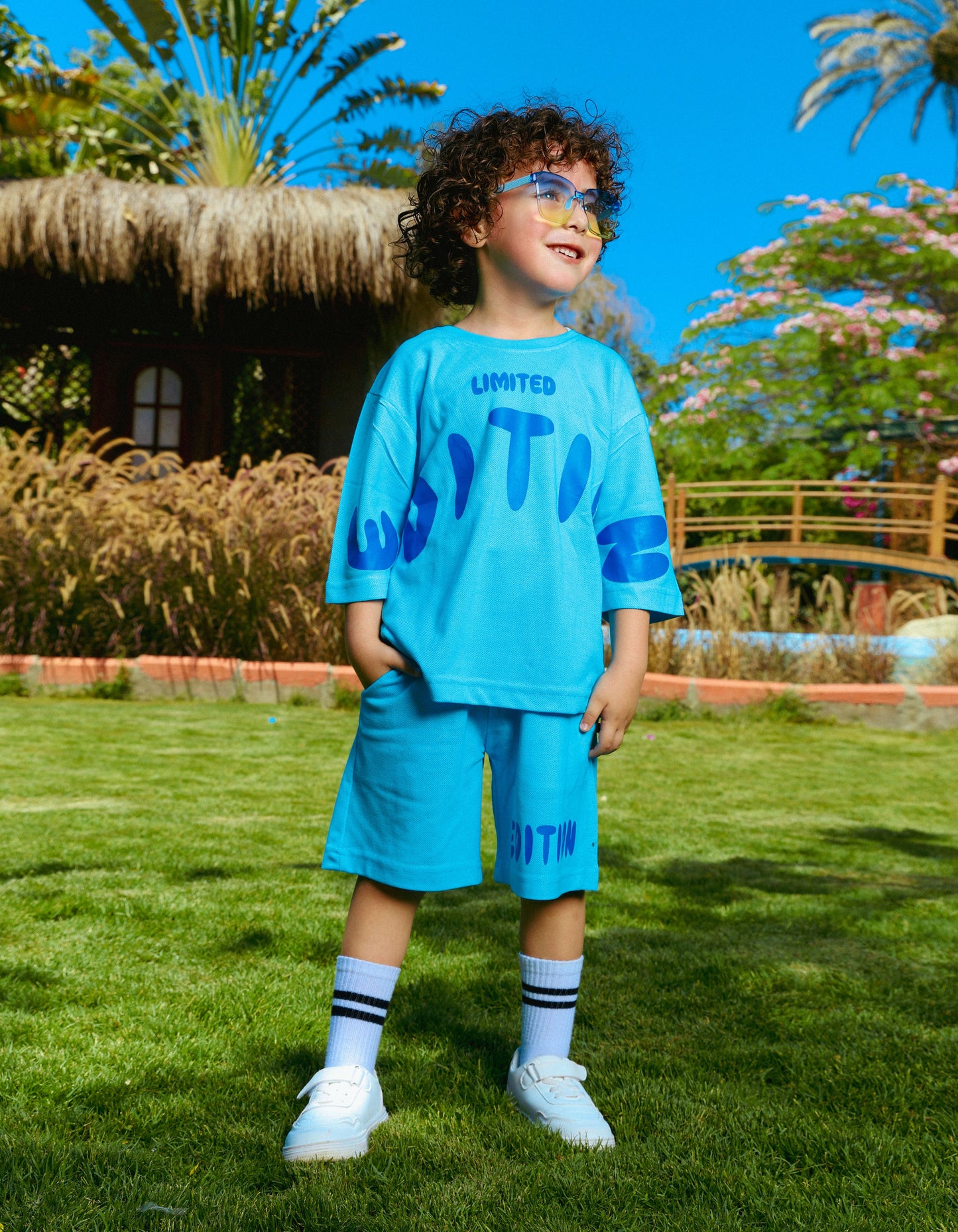 طقم خروج Limited Edition Sky Blue  صيفي أولادي