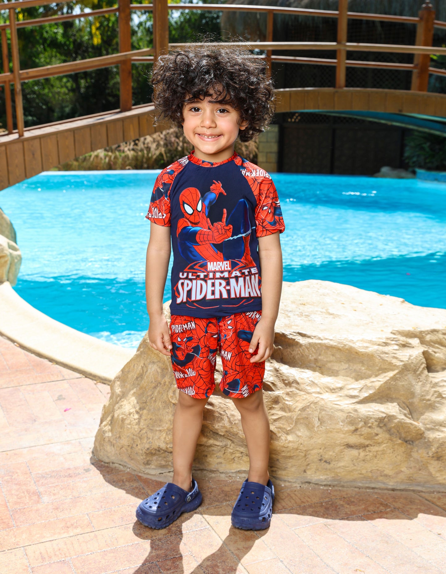 Boys' Cotton Hub Web Force Two-Piece Swimsuit