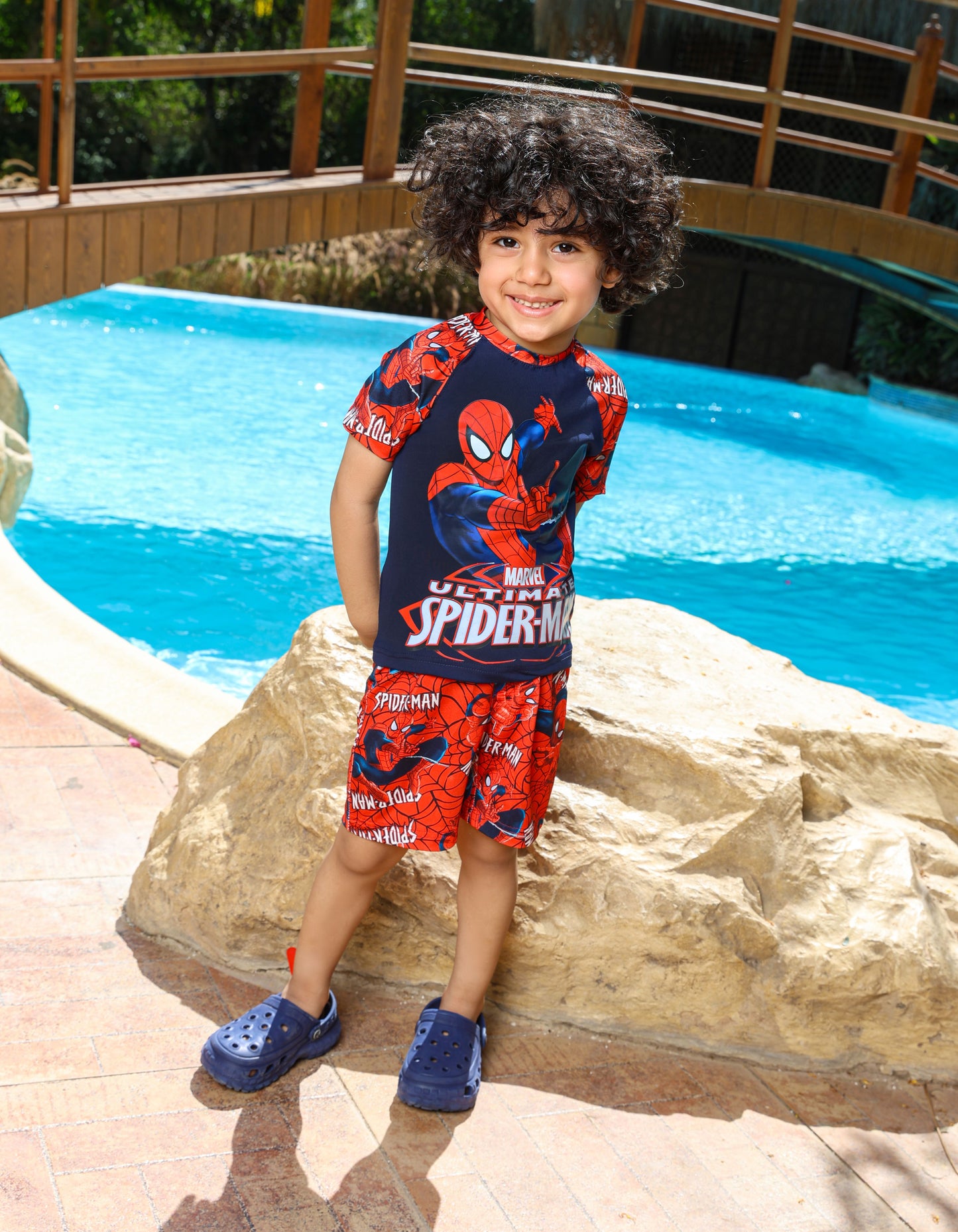 Boys' Cotton Hub Web Force Two-Piece Swimsuit