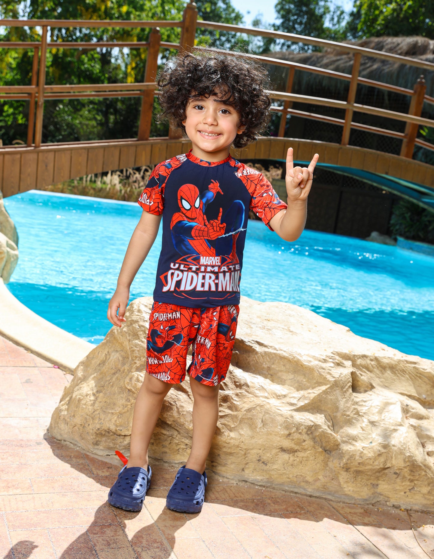 Boys' Cotton Hub Web Force Two-Piece Swimsuit